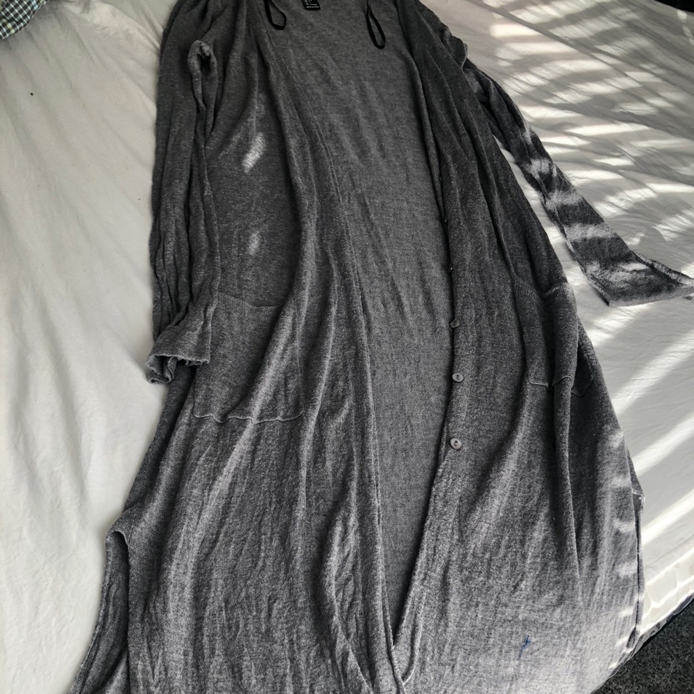 Long grey cardigan